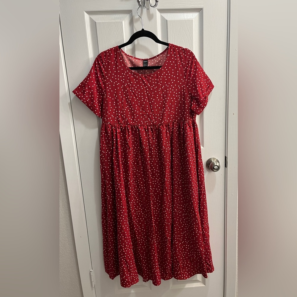 Mid length medium red dress